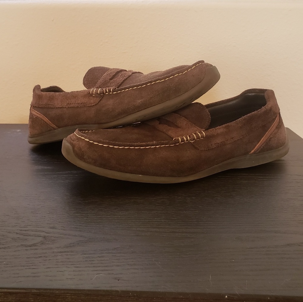 Rockport Brown Suede Driver Loafers Mens 10.5